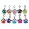 10 Enamel Paw Print Charms - Jewellery Making, Keyrings, Mixed Colours