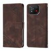 For Asus ROG Phone 8 Skin Feel Embossed Leather Phone Case(Brown)