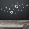 18pcs /Set Acrylic Cherry Blossom Mirror Wall Sticker Living Room Bedroom Background Wall Decoration(Silver)