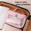 PVC Translucent Cosmetic Bag Frosted Toiletry Bag PU Flip Top Bath Bag(White)