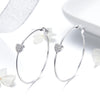 S925 Sterling Silver Earrings Heart-shaped Earrings Inlaid Zircon Earrings