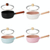 20cm With Cover Boil Instant Noodles Non-Stick Pan Baby Food Supplement Pan Maifan Stone Small Milk Pot(Blue)