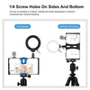 PULUZ 2 in 1 Vlogging Live Broadcast Smartphone Video Rig + 4.7 inch 12cm Ring LED Selfie Light Kits with Cold Shoe Tripod Head for iPhone, Galaxy, Huawei, Xiaomi, HTC, LG, Google, and Other Smartphones(Blue)