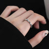Platinum Plated Ladies Vintage Wear Combination Ring, Specification:J2639