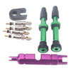 A5599 2 PCS 40mm Green French Tubeless Valve Stem with Repair Kit for Road Bike