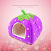 Foldable Strawberry Pet Bed, Large Purple - Cat & Small Dog House