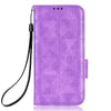 For Asus ROG Phone 7 Symmetrical Triangle Pattern Leather Phone Case(Purple)