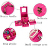 Suede Inner Three-layer Jewelry Box, Size: 14x14x14cm(Pink)