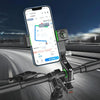 Motorcycle Spherical Compass Phone Holder, Handlebar with Light (Green)