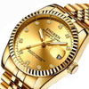 FNGEEN 7008 Men Fashion Diamond Dial Watch Couple Watch(Gold Black Sueface)
