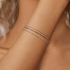 S925 Sterling Silver Platinum-plated Women Three-layer Thin Bracelet(BSB164)