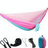 Portable Outdoor Parachute Hammock with Mosquito Nets (Pink Blue)