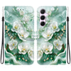 For Samsung Galaxy A55 5G Crystal Texture Colored Drawing Leather Phone Case(Jade Flowers)