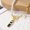 N2209-7 Long White Flower Ladies Temperament Necklace Collarbone Chain