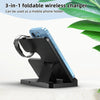 S80-A 3-in-1 Portable Magnetic Foldable Wireless Charger Phone Watch Earphone Charger(Black)