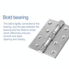 2 PCS Thick Stainless Steel Flat Hinges Home Cabinet Door Hinge, Size: 100x75mm