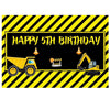 1.2m x 0.8m Construction Vehicle Series Happy Birthday Photography Background Cloth(11604070)