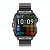 QX11 1.96 inch Color Screen Smart Watch Slub Steel Strap Support Bluetooth Call(Black)