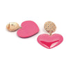 Peach Heart Earrings Retro Series Acrylic Stud Earrings for Women(Red pink)