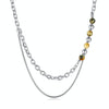 OPK GX2414 Personalized Simple Stainless Steel Double Layer Chain Splicing Tiger Eye Stone Necklace