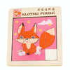 2 PCS Cartoon Animal Double-Sided Klotski Puzzle Children Wooden Toy Early Education Jigsaw Puzzle(Fox)