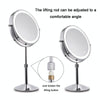 Desktop Double-SidedRound LED Luminous Makeup Mirror Liftable Magnifying Mirror, Specification:Plane + 7 Times Magnification(8-inch Rechargeable)