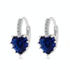 Cute Heart Real 925 Sterling Silver Cubic Zirconia Stone Earrings