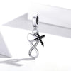 S925 Sterling Silver Infinity Symbol Cross Pendant DIY Bracelet Necklace Accessories