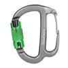 XINDA HH-9767 H-type Climbing Rappelling Friction Lock Descenders Safety Buckle Lock(Gray+Green Nut)