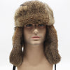 Winter Warm Cloth Top Rabbit Fur Thicken Bomber Hats Flight Cap for Men, Size:Adjustable(Gray)
