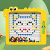 106 Beads Kids Magnetic Drawing Board Big Chess Children Creative Toys(Dinosaur Yellow)