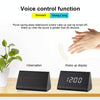 Mute Luminous Electronic Clock Wooden Sound Control Small Triangle Alarm Clock Brown Wood Red Light