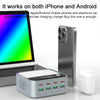 WLX-M8 120W Smart Digital Display Multi-Port Desktop Charger Dock Station, UK Plug(Grey White)