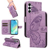 For Samsung Galaxy A26 5G Global Swallowtail Butterfly Embossed Leather Phone Case(Purple)