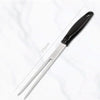 Outdoor Stainless Steel Barbecue Fork Food PP Handle Meat Spork(Black)