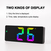 Colorful Fonts LED Electronic Alarm Clock Large Screen Clock(0725 White Shell Mirror Surface D)