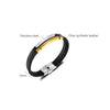 OPK PH1596 Stainless Steel Minimalist Glossy Double Leather Woven Bracelet