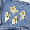 CZ0976-1 Cartoon Plant Flower Alloy Enamel Badge Garden Style Sunflower Clothing Bag Brooch Ornament