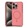 For iPhone 15 Pro Max Shockproof MagSafe Armor PC Hybrid TPU Phone Case(Dark Pink+Maroon)