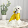 Small Dog Raincoat with Hood, Pockets & Reflective Strip (Yellow, S)