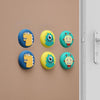 2pcs Thickened Door Handle Anti-Collision Sticker Bathroom Wall Cartoon Mats, Style: Monster