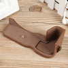 For Canon EOS R8 1/4 inch Thread PU Leather Camera Half Case Base(Coffee)