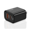 45PQ 45W PD25W + QC3.0 20W USB Super Fast Charger with Type-C to 8 Pin Cable, US Plug(Black)