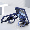 For Samsung Galaxy S25 5G 360 Holder MagSafe Acrylic Hybrid TPU Phone Case(Blue)