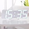 Modern 3D LED Sound Control Colorful Digital Alarm Clock Adjust Brightness Electronic Wall Glowing Hanging Clock with Remote Control(White)