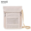 RFID Blocking Neck Wallet Passport Holder Travel Bag - Beige Yellow