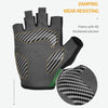 BOODUN 1408 4D Silicone Shock Absorbing Half Finger Breathable Bicycle Outdoor Riding Gloves, Size:XL(Black and Green)