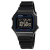 SKMEI 1698 50m Waterproof Multifunctional Sports Square Pin Buckle Luminous Digital Watch(Black Black)