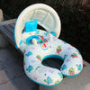 Water Fun Children Sunshade Beige Marine Fish Pattern Swimming Circle Yacht, Size: 100*70cm