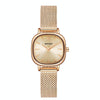 SANDA P1098 Simple Bar Scale Oval Dial Quartz Watch for Women(Mesh Belt Rose Gold)